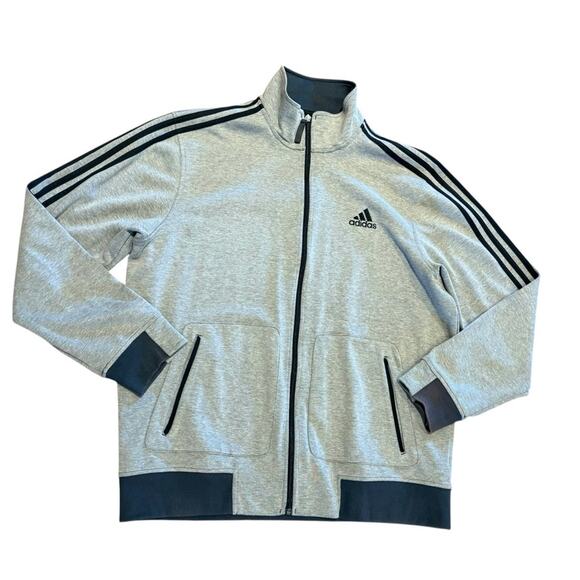 adidas Other - Adidas Gray 3 Stripe Men’s XL Lightweight Jacket with Black Accents